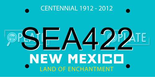 SEA422 New Mexico License Plate