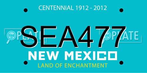 SEA477 New Mexico License Plate