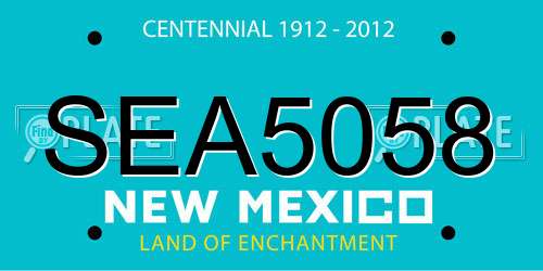 SEA5058 New Mexico License Plate