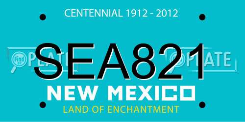 SEA821 New Mexico License Plate