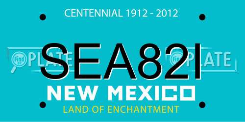 SEA82I New Mexico License Plate