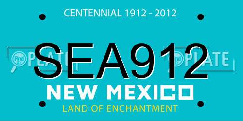 SEA912 New Mexico License Plate
