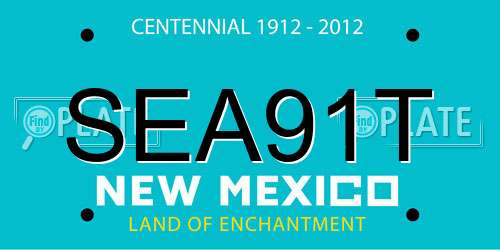 SEA91T New Mexico License Plate
