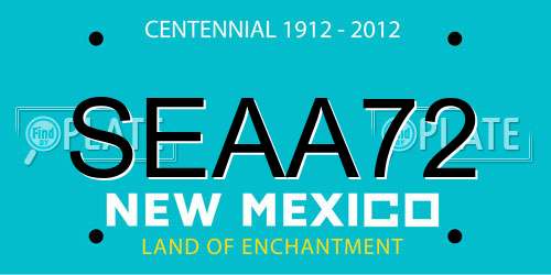 SEAA72 New Mexico License Plate