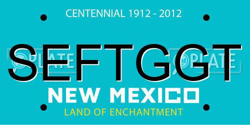 SEFTGGT New Mexico License Plate