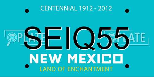 SEIQ55 New Mexico License Plate