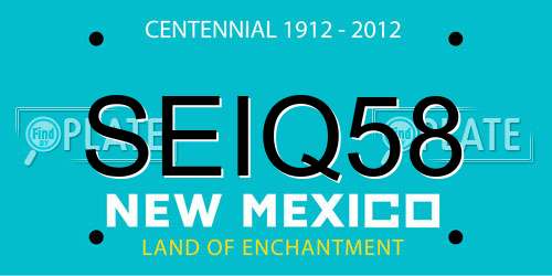 SEIQ58 New Mexico License Plate