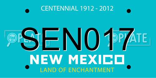 SEN017 New Mexico License Plate