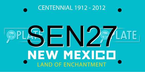 SEN27 New Mexico License Plate