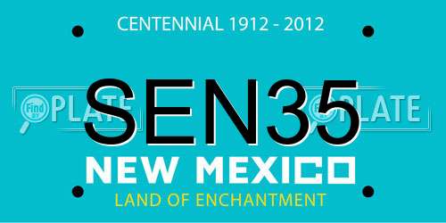 SEN35 New Mexico License Plate