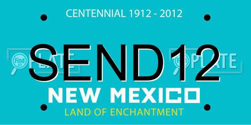 SEND12 New Mexico License Plate