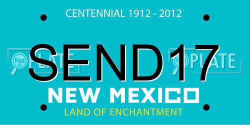 SEND17 New Mexico License Plate