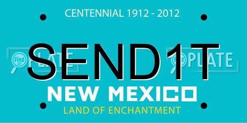 SEND1T New Mexico License Plate