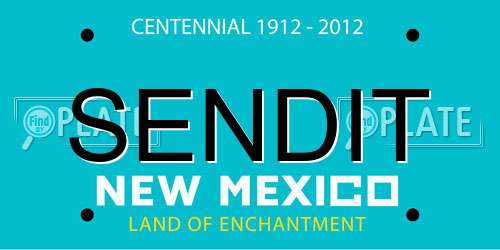 SENDIT New Mexico License Plate
