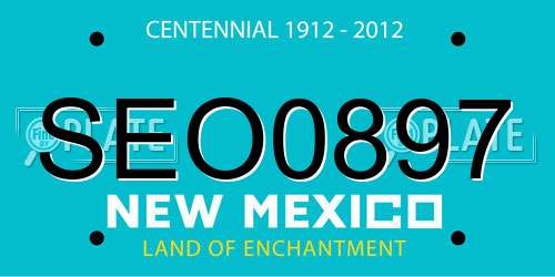 SEO0897 New Mexico License Plate