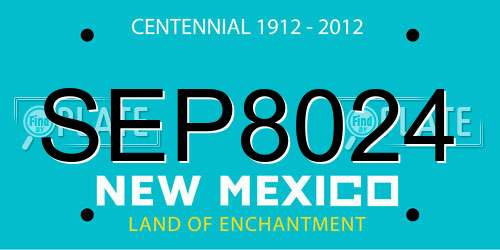 SEP8024 New Mexico License Plate