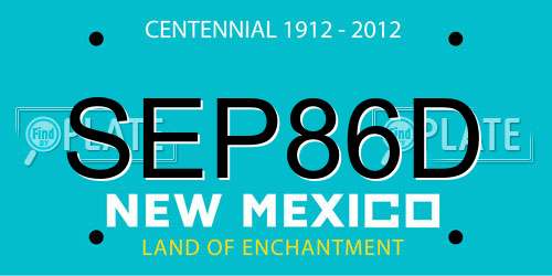 SEP86D New Mexico License Plate