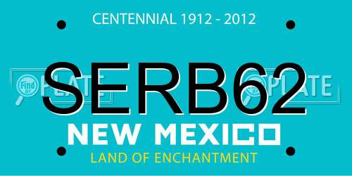 SERB62 New Mexico License Plate