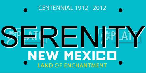 SERENITY New Mexico License Plate