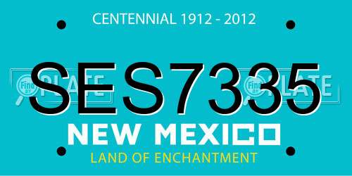 SES7335 New Mexico License Plate