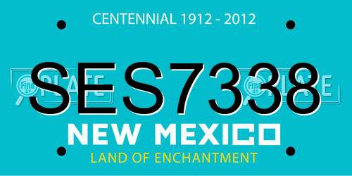 SES7338 New Mexico License Plate