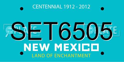 SET6505 New Mexico License Plate
