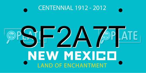 SF2A7T New Mexico License Plate