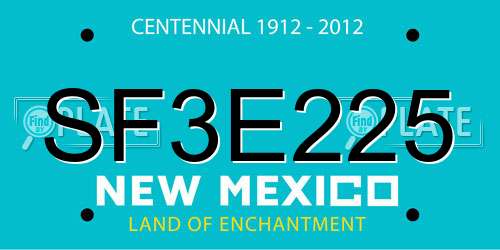 SF3E225 New Mexico License Plate