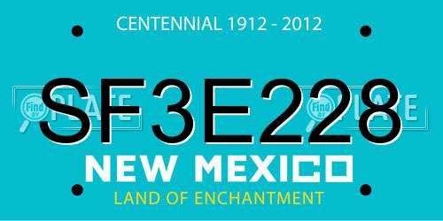 SF3E228 New Mexico License Plate