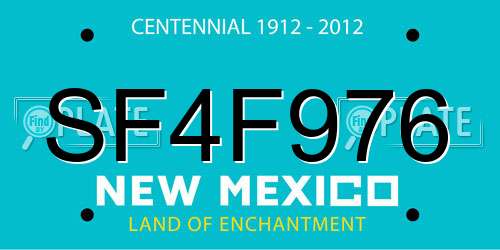 SF4F976 New Mexico License Plate
