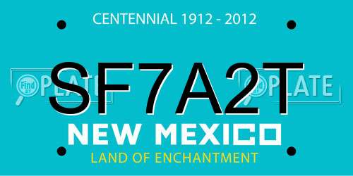 SF7A2T New Mexico License Plate