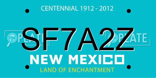 SF7A2Z New Mexico License Plate