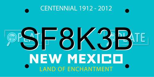 SF8K3B New Mexico License Plate