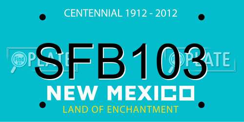 SFB103 New Mexico License Plate