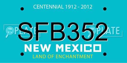 SFB352 New Mexico License Plate