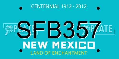 SFB357 New Mexico License Plate