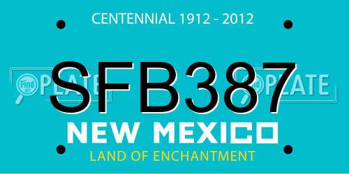 SFB387 New Mexico License Plate