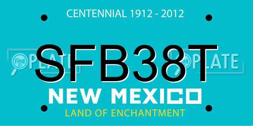 SFB38T New Mexico License Plate