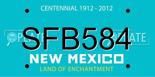 SFB584 New Mexico License Plate