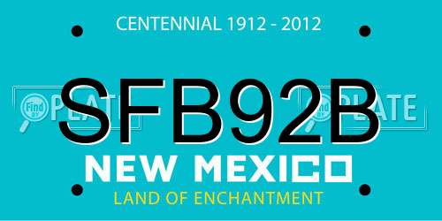SFB92B New Mexico License Plate