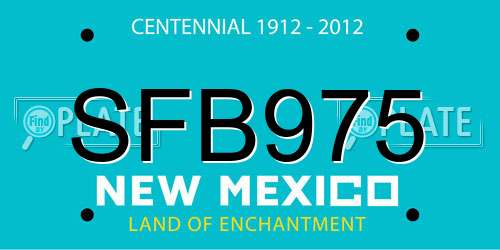SFB975 New Mexico License Plate