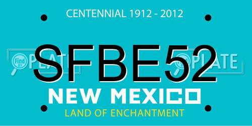 SFBE52 New Mexico License Plate