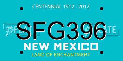 SFG396 New Mexico License Plate