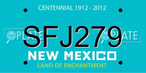 SFJ279 New Mexico License Plate