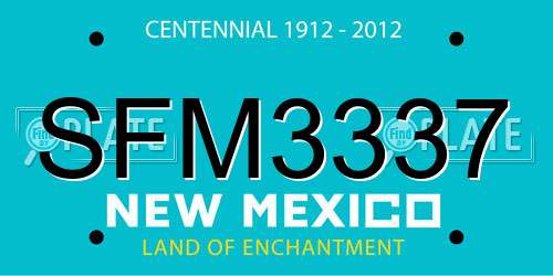 SFM3337 New Mexico License Plate