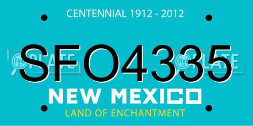 SFO4335 New Mexico License Plate