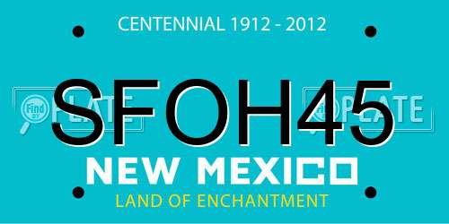 SFOH45 New Mexico License Plate