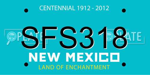 SFS318 New Mexico License Plate