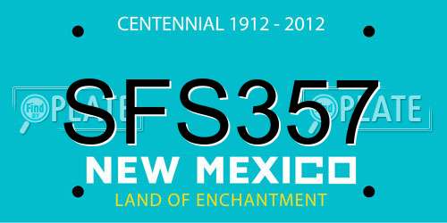 SFS357 New Mexico License Plate
