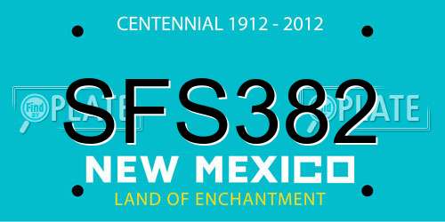 SFS382 New Mexico License Plate